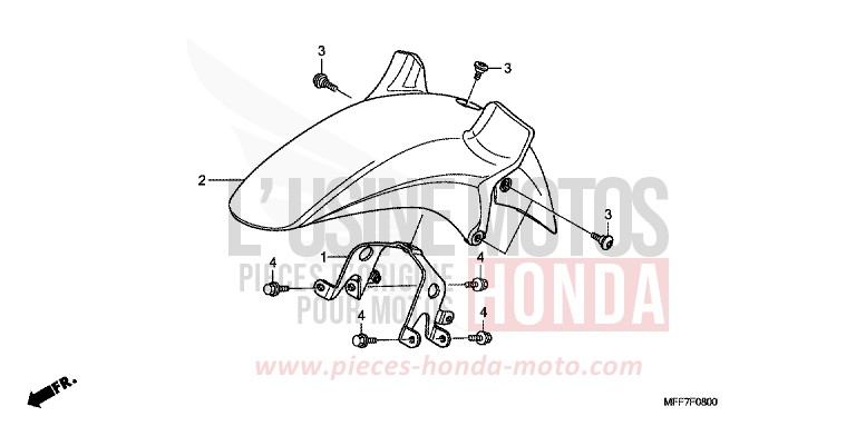 FRONT FENDER for TRANSALP ABS SHASTA WHITE (NH138) from 2010